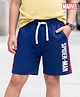 Honeyhap Marvel Terry Knit Knee Length Shorts With Spider-Man Graphics - Navy Blue