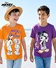 HoneyHap Disney 100% Cotton Knit Half Sleeves T-Shirt With Mickey & Friends Graphic Pack of 2- Multicolour