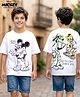 HoneyHap Disney 100% Cotton Knit  Half Sleeve T-Shirt With Mickey & Friends Front & Back Print - Multicolour