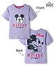 HoneyHap Disney Single Jersey Knit Half Sleeves T-Shirt with Front & Back Mickey Mouse Graphic - Purple