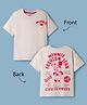 HoneyHap Disney Single Jersey Knit Half Sleeves T-Shirt with Front & Back Minnie Mouse Graphic - Cream