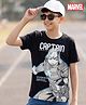 Honeyhap Marvel Premium 100% Cotton Knit Half Sleeves  T-shirt With Avengers Graphic - Black