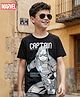 Honeyhap Marvel Premium 100% Cotton Knit Half Sleeves  T-shirt With Avengers Graphic - Black