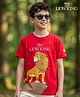 Pine Kids Disney Single Jersey Knit Half Sleeves T-Shirt with Lion King Graphic - Red