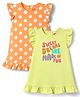 Babyhug Cotton Knit Sleeveless Nighties With Polka Dots With Text Print Pack of 2 - Multicolor