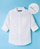 Pine Kids Cotton Woven Full Sleeves Mandarin Collar Solid Shirt - White