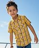 Pine Kids Cotton Woven Half Sleeves Checks Shirt - Yellow