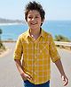 Pine Kids Cotton Woven Full Sleeves Checks Shirt - Yellow