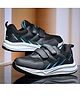 asian Colour Blocked Mesh Detailed Velcro Closure Shoes - Black