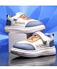 asian Colour Blocked Go Chase Text Printed Velcro Closure Shoes - White & Tan