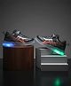 FEETWELL SHOES Abstract Detailed Velcro Closure LED Shoes - Black