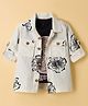 Rikidoos Cotton Woven Full Sleeves Floral Printed Shirt With T-Shirt - Off White