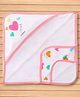 Doreme Interlock Knit Hooded Towel With Hearts Print L 81 x B 81 cm - Pink