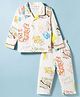 Doreme Knitted Full Sleeves Co-ords Shirt & Pajama Night Suit with Funny Moments Print - Multicolor