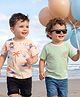 Babyoye 100% Cotton Knit Half Sleeves Striped & Beach Theme Printed T-Shirts Pack Of 2 - White & Green