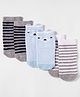 Cute Walk by Babyhug Non Terry Cotton Knit Anti Bacterial Ankle Length Anti Skid Socks With Stripes & Animal Design Pack of 3 - Multicolour