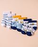 Cute Walk by Babyhug Non Terry Cotton Knit Anti Bacterial Ankle Length Socks With Stripes & Construction Vehicles Design Pack of 3 - Multicolour