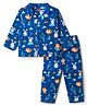 Babyhug Cotton Knit Full Sleeves Shirt & Pyjama Co-ord Night Suit with Animal Print - Navy Blue
