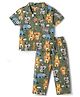 Babyhug Cotton Knit Half Sleeves Shirt & Pyjama Co-ord Night Suit with Animal Print - Green