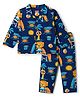 Babyhug Cotton Knit Full Sleeves Shirt & Pyjama Co-ord Night Suit with Beach Theme Print - Navy Blue