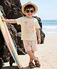 Babyoye 100% Cotton Knit Half Sleeves T-Shirts & Shorts Set With Starfish Print - White
