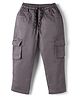 Rikidoos Cotton Woven Full Length Solid Cargo Pant - Grey