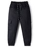 Rikidoos Cotton Woven Full Length Solid Cargo Pant - Black