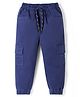 Rikidoos Cotton Woven Full Length Solid Cargo Pant - Blue