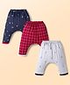 Pink Rabbit Single Jersey Knit Full Length Diaper Leggings with Nautical Theme Print Pack of 3 - Navy Blue Maroon & Grey