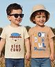 Babyoye 100% Cotton Knit Half Sleeves T-Shirt with Teddy & Text  Print Pack of 2  - Yellow & Peach