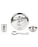 CutTales, Stainless Steel Laser Printed Micky 4 Piece Kids Dinner Set Include (Small Plate, Glass , Katori, Spoon)