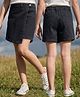 Pine Kids Denim Woven Above Knee Length Washed Skorts - Black