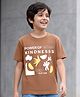 Pine Kids Cotton Knit T-Shirts Graphic Print Round Neck Half Sleeves Cappuccino 7-8 Years