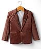 Rikidoos Cotton Woven Full Sleeves Solid Party Blazer - Brown