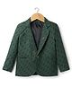 Rikidoos Cotton Woven Full Sleeves Party Blazer With Lightning Bolt Print - Dark Green