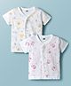Pink Rabbit Single Jersey Knit Half Sleeves Printed Jhablas Pack of 2 - White