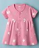 Pink Rabbit Single Jersey Knit Half Sleeves Bunny Printed Frock - Pink