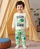 Babyoye 100% Cotton Knit Full Sleeves T-Shirt & Pyjama Night Suit With Dino Print - Green