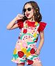 OLLINGTON ST. Cotton Knit Fruit Printed Dungaree & Half Sleeves Inner Top - Multicolour