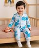 Babyoye 100% Cotton Knit Full Sleeves Shirt & Pyjama Co-ord Night Suit With Crab Print - Light Blue