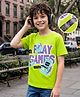 Kookie Kids Single Jersey Knit Half Sleeves T-Shirt with Text Print - Limegreen
