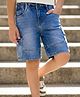 Arias Woven Washed Shorts With Stretch & Cargo Pocket - Blue