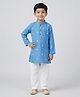 Biglilpeople Cotton Woven Full Sleeves Polka Dots Printed Kurta & Pyjama Set - Light Blue