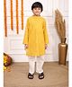 Biglilpeople Cotton Woven Full Sleeves Abstract Printed Kurta & Pyjama Set - Yellow