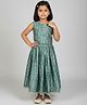 Biglilpeople Cotton Woven Sleeveless Abstract Printed Coordinating Lehenga Choli Set - Teal