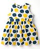 Teddy Textile Knit Sleeveless Frock With Polka Dot Print - Golden