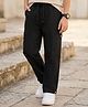 Pine Kids Cotton Woven Solid Full Length Trouser - Black