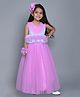 PinkChick Net Woven Sleeveless Pleated & Ruffle Detailed Gown - Lilac