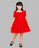 PinkChick Satin Woven Sleeveless Cold Shoulder Bow Detailed  Dress - Red