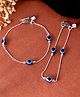 VALLEY OF JEWELLERY - Set Of 2 Silver-Plated Stainless Steel Evil Eye Studded Anklet - Silver- 30 g